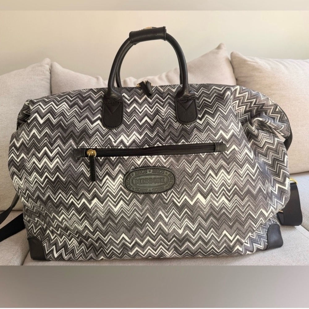 Missoni Black & White Zigzag Weekender Bag